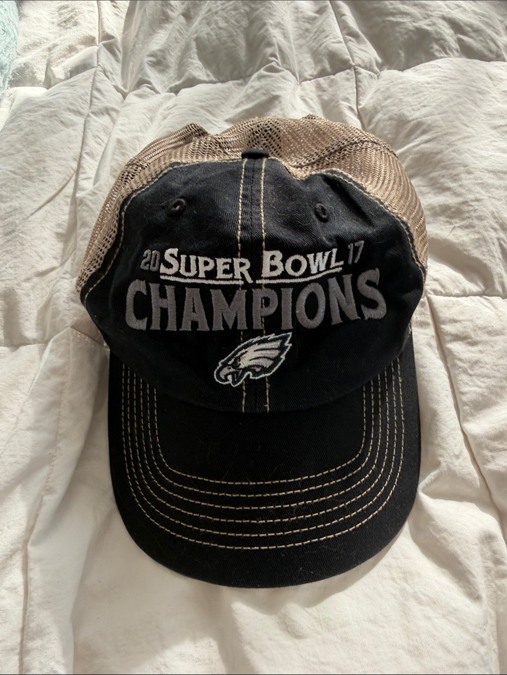 Philadelphia Eagles Super Bowl LII Champions Mesh-Back Cap - Black/Tan